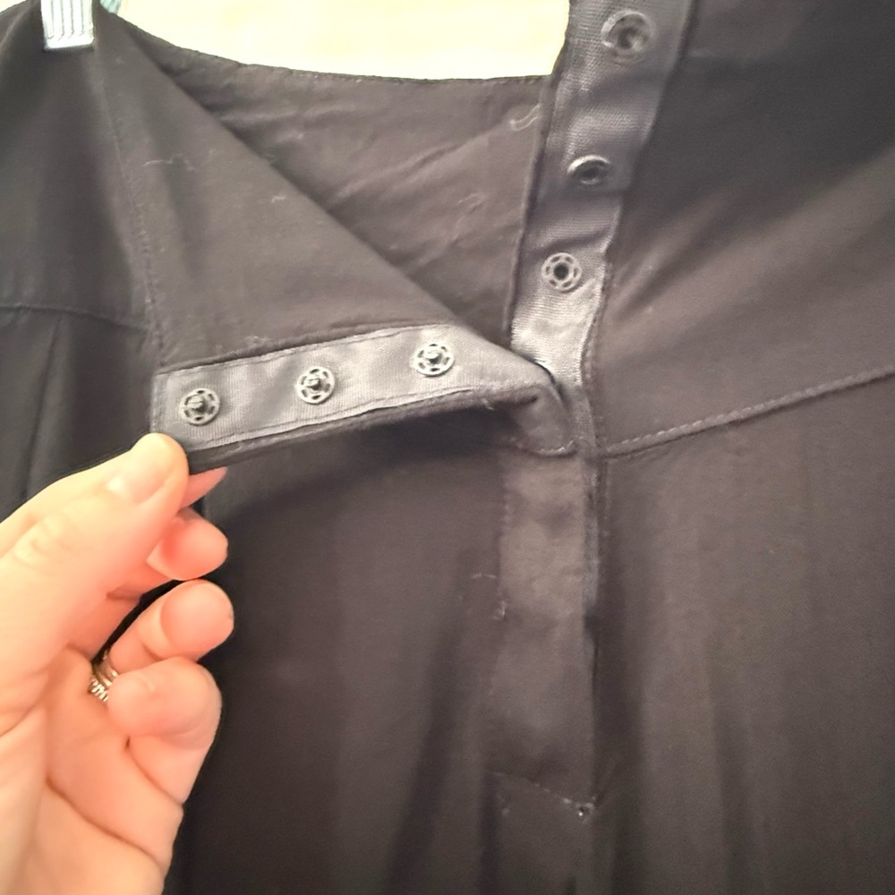 Vix By Paula Hermanny Black Wide Leg Pants Side Slit Flowy Gauze Small Highwaist - Picture 9 of 14